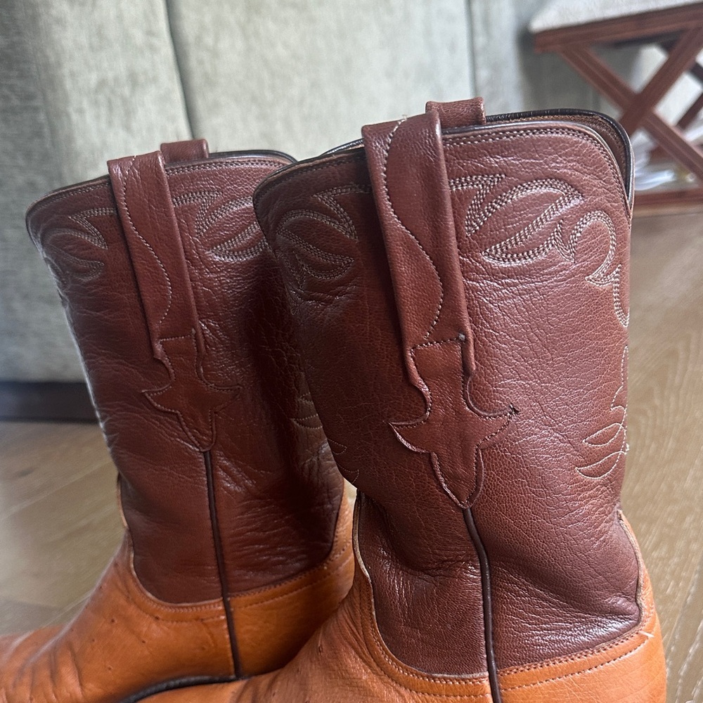 Lucchese Classic Handlade Brown Leather Cowboy Boots - Picture 6 of 14